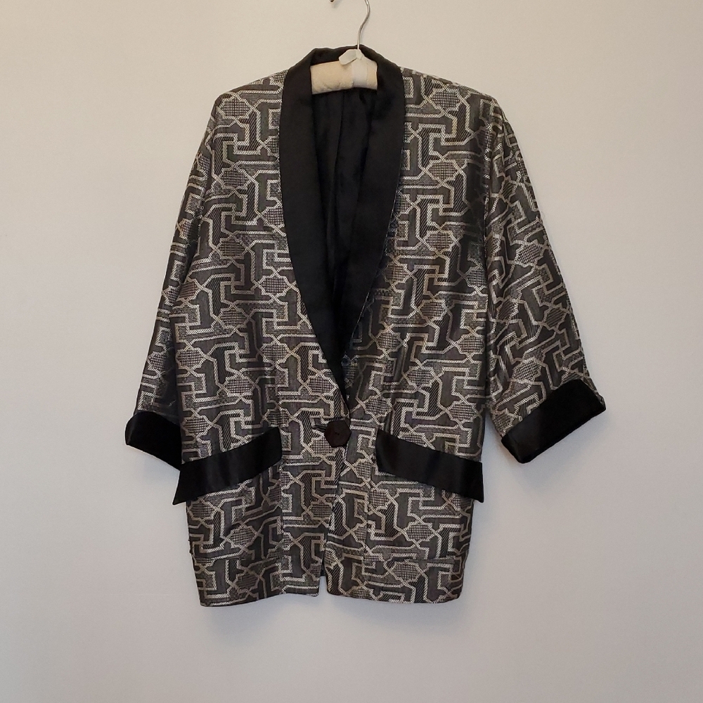 Geometric Black and Gray Women's Jacket